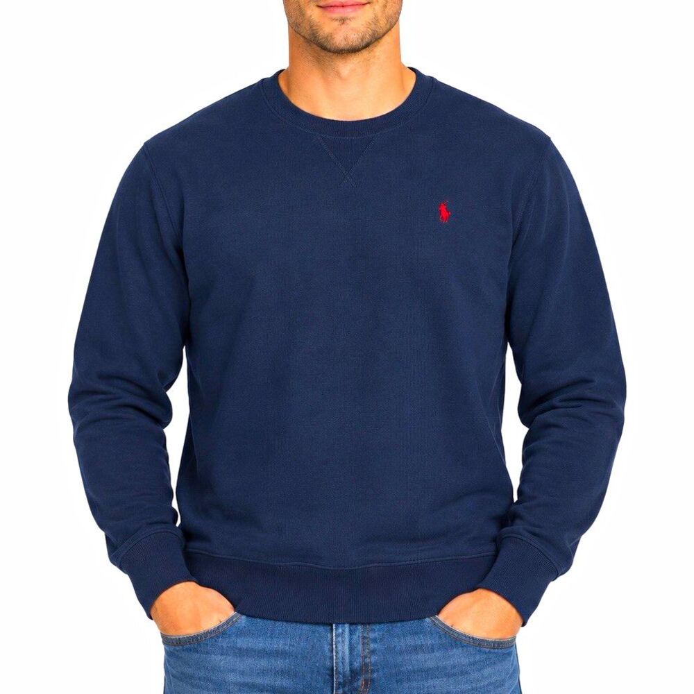 U.S. Polo Assn Luxury Feel Sweatshirt Mens XL Navy Blue Crewneck Red Logo